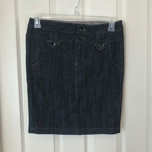 Boom Boom Jeans Denim Pencil Skirt Dark Wash Mediu